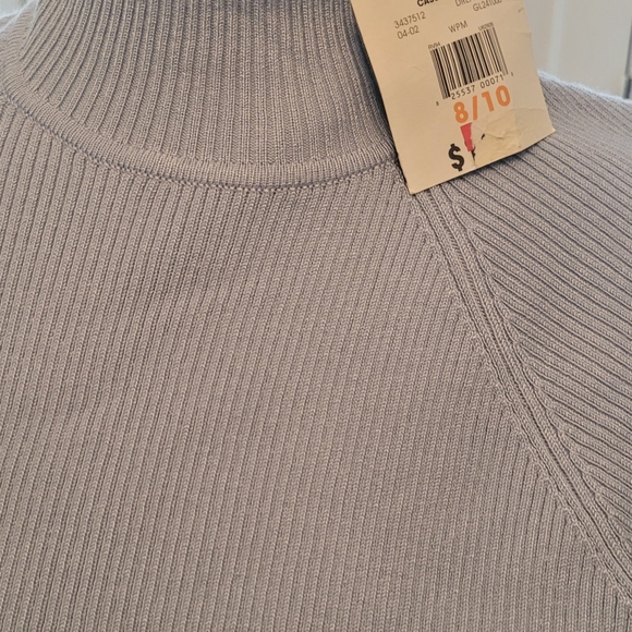 4/$19 NWT George pale blue ribbed mockneck sweater Medium - Picture 3 of 6